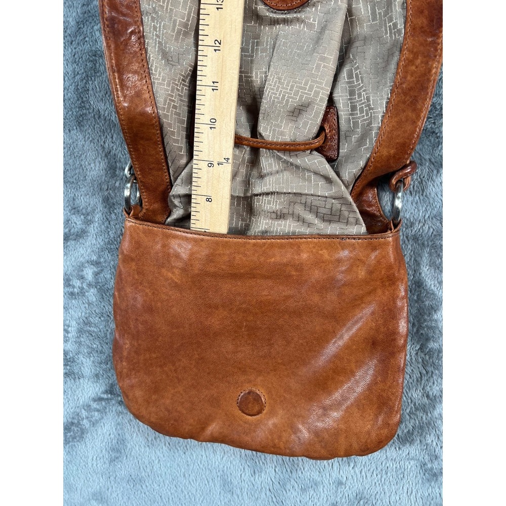 Vintage Cole Haan Leather Crossbody Purse Cognac Brown Saddle Bag Boho Western - Picture 5 of 10